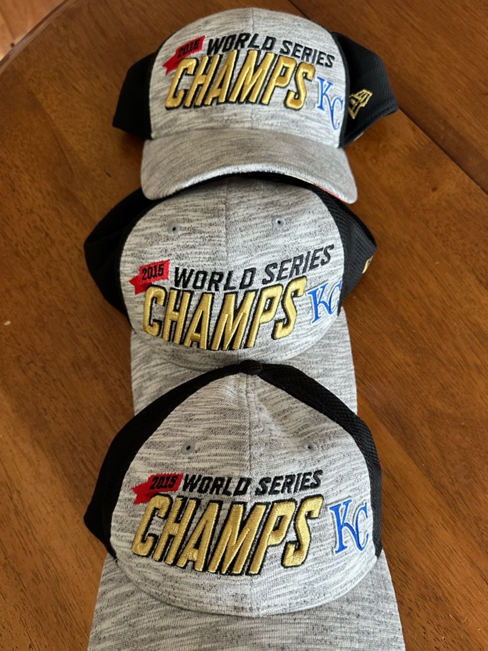3 Pack KC Kansas City Royals New Era 39THIRTY 2015 World Series Baseball Hats